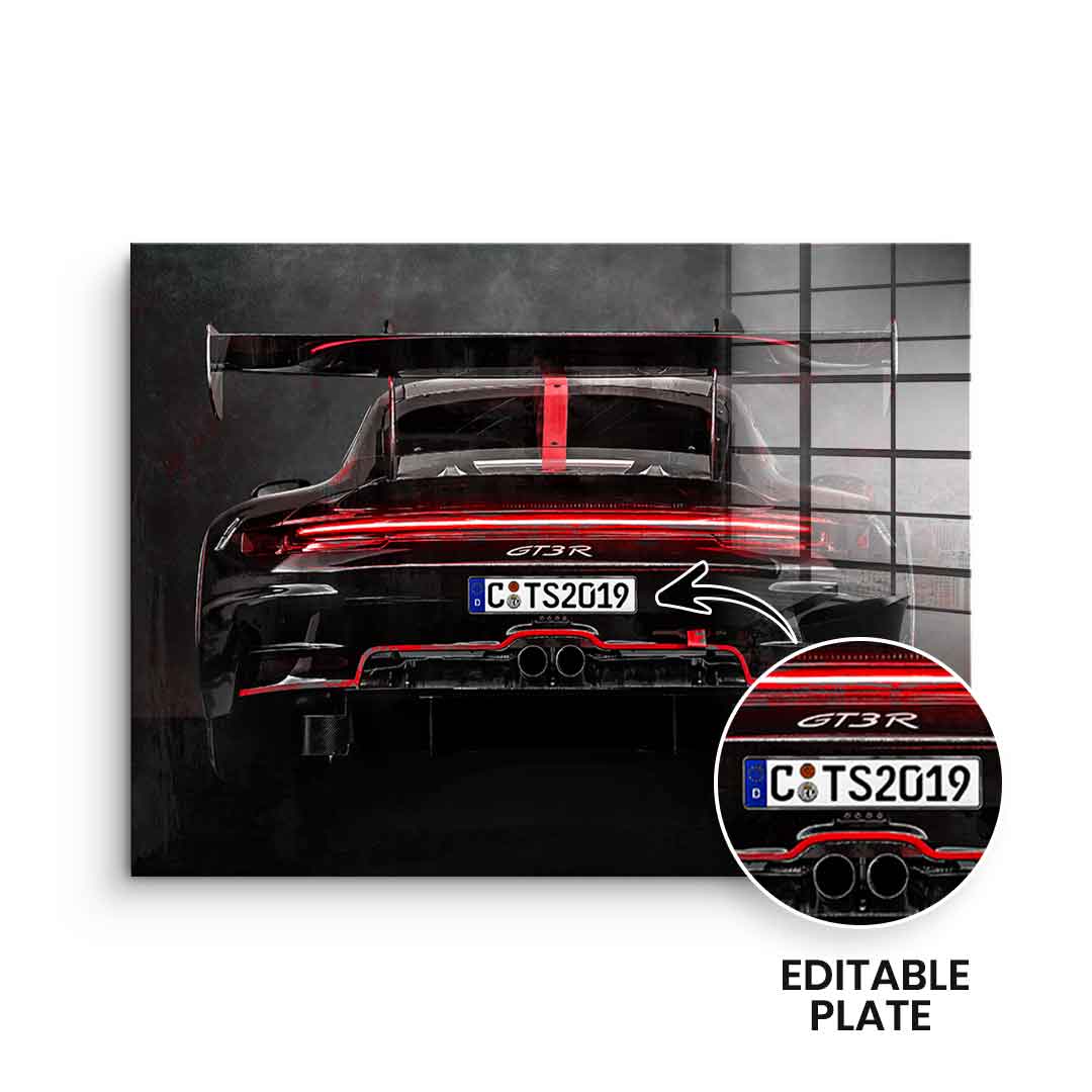 Porsche Backside - acrylic glass - customizable