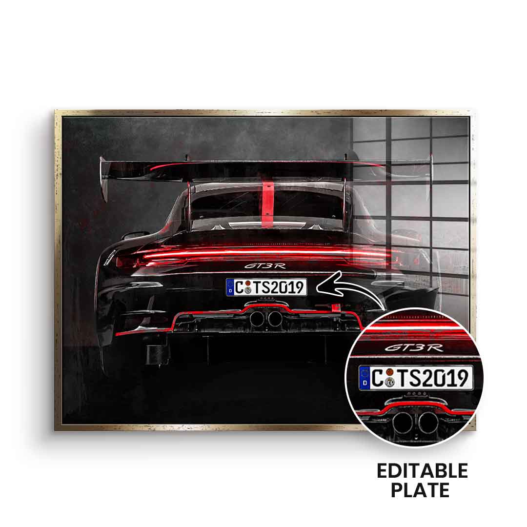 Porsche Backside - Acrylglas - personalisierbar