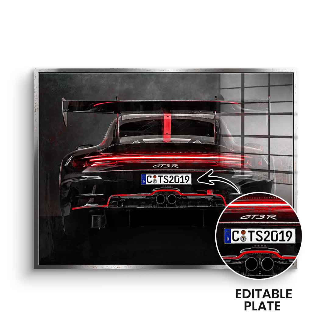 Porsche Backside - Acrylglas - personalisierbar