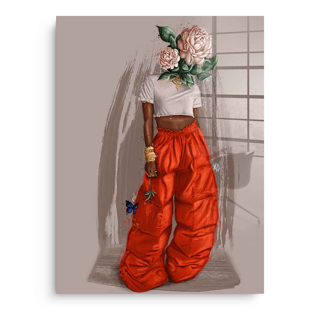 Beige Flower Head - Acrylglas