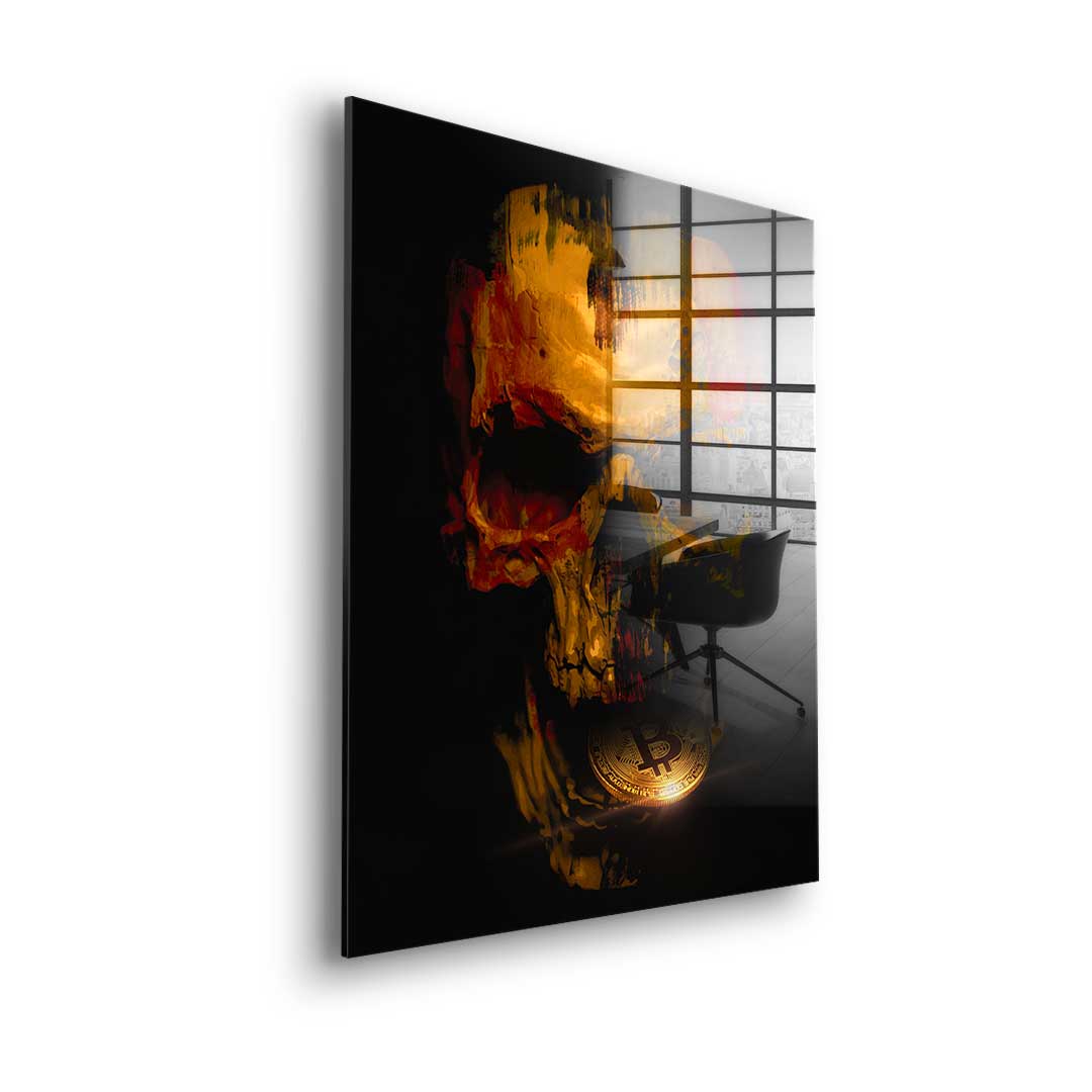 Bitcoin Skull - Acrylglas