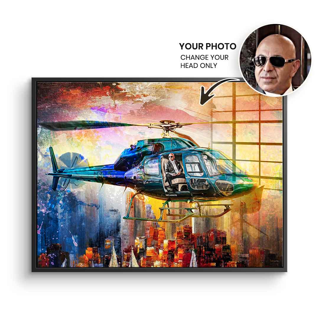 Helicopter Flight - Acrylglas - personalisierbar