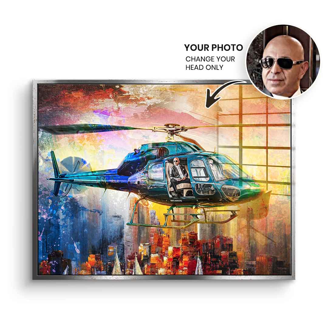 Helicopter Flight - Acrylglas - personalisierbar