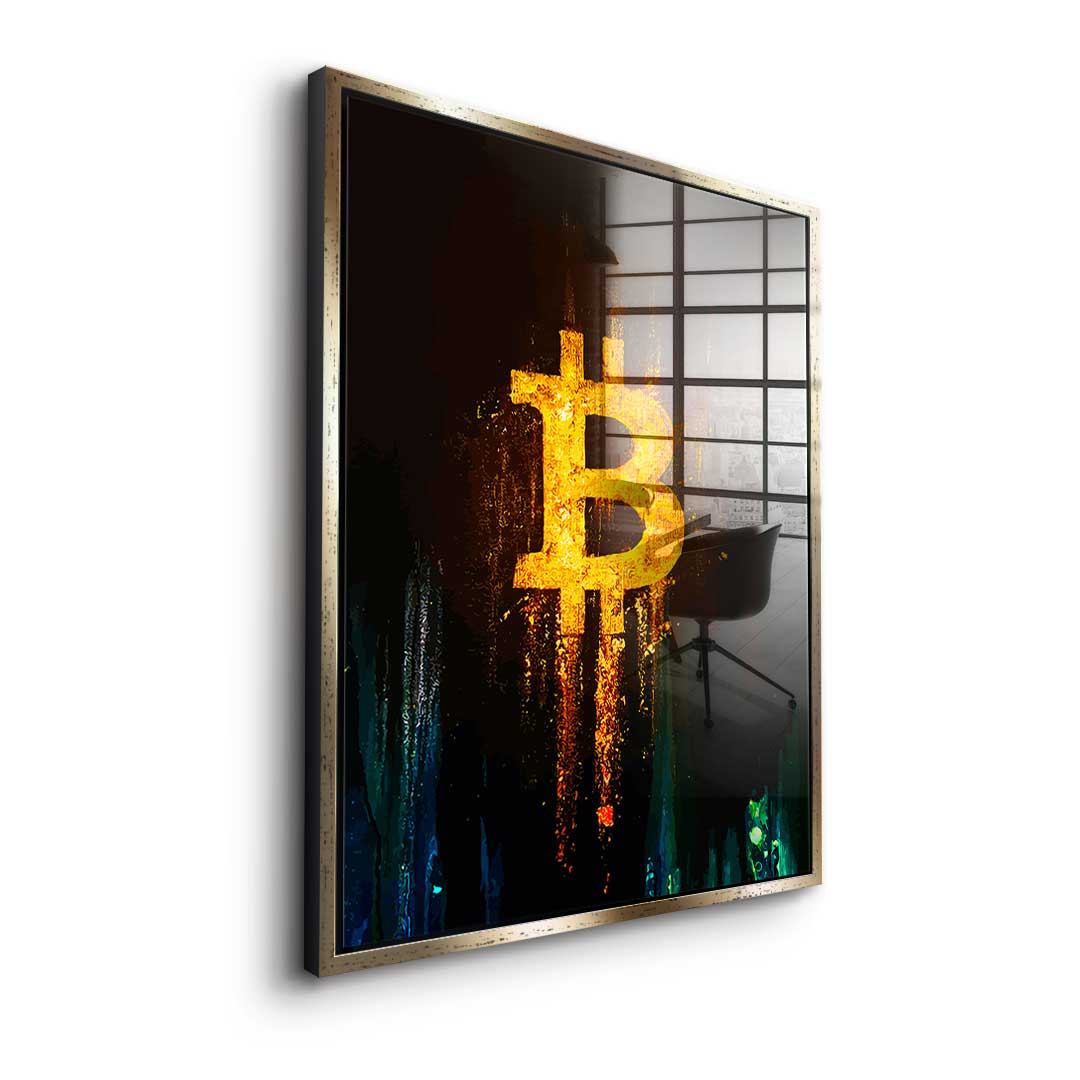 Glowing Bitcoin - Acrylglas