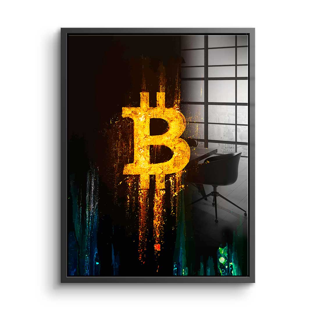 Glowing Bitcoin - Acrylglas