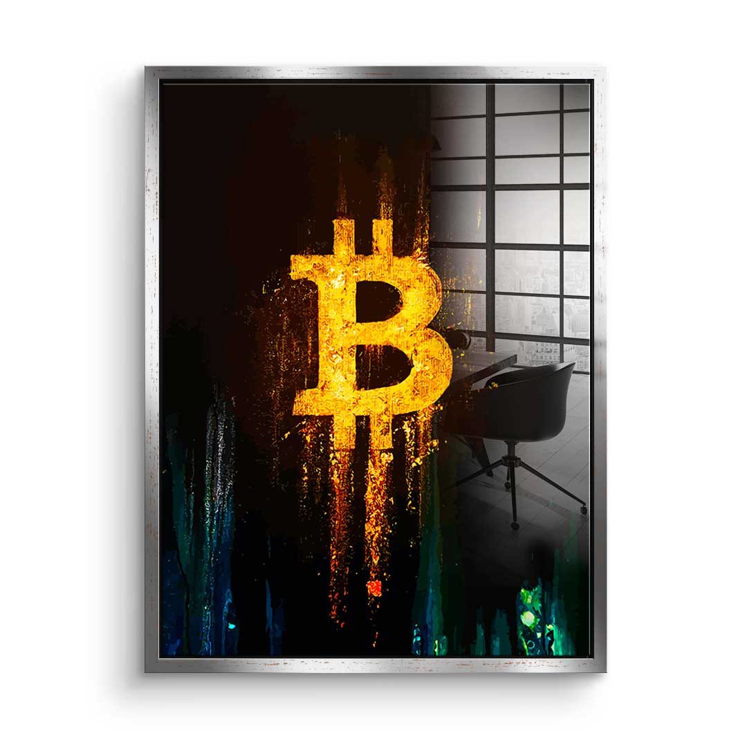 Glowing Bitcoin - Acrylglas