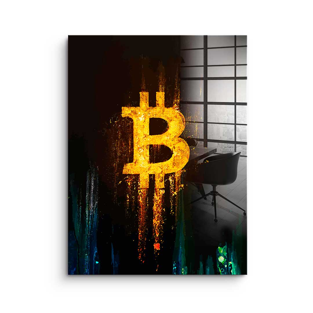 Glowing Bitcoin - Acrylglas