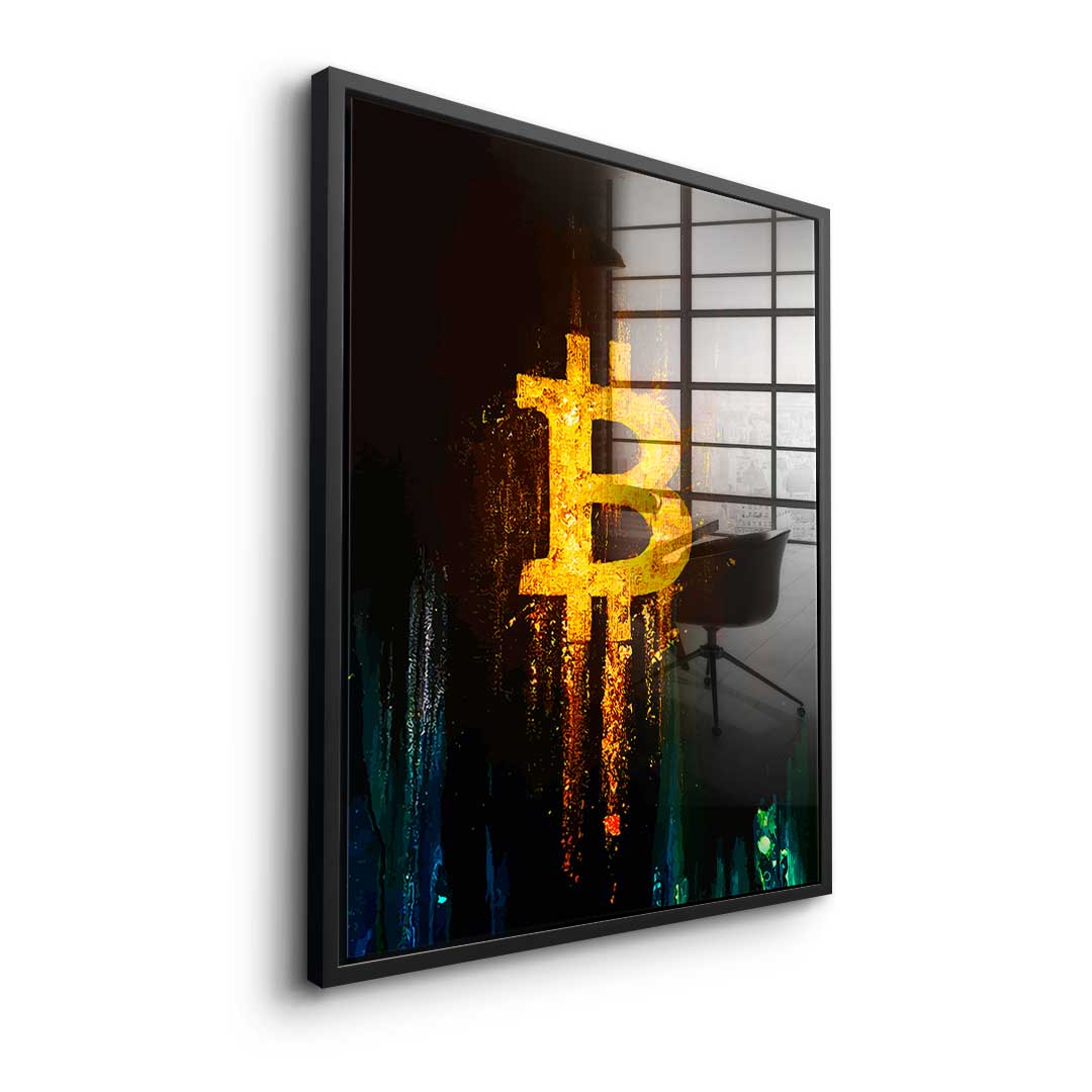Glowing Bitcoin - Acrylglas