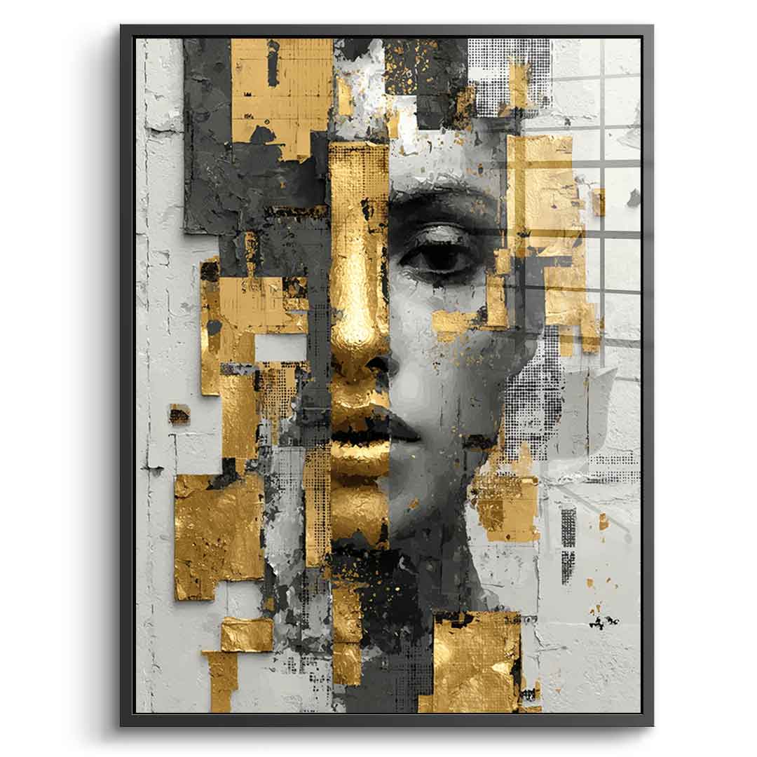 Gold White Half Face - Acrylglas