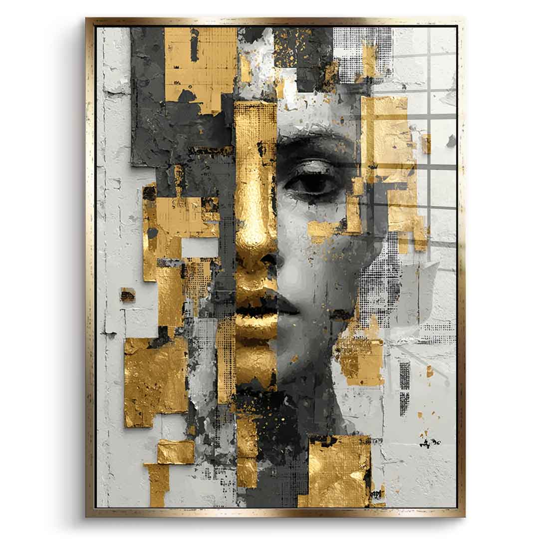 Gold White Half Face - Acrylglas