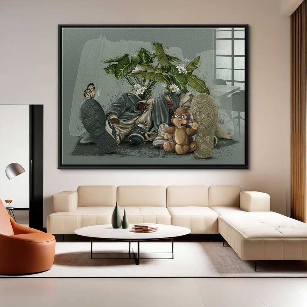 Green Flower Couple - Acrylglas