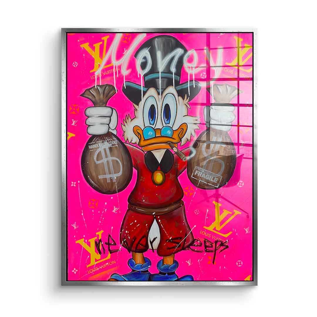 Pink Money never sleeps - Acrylglas