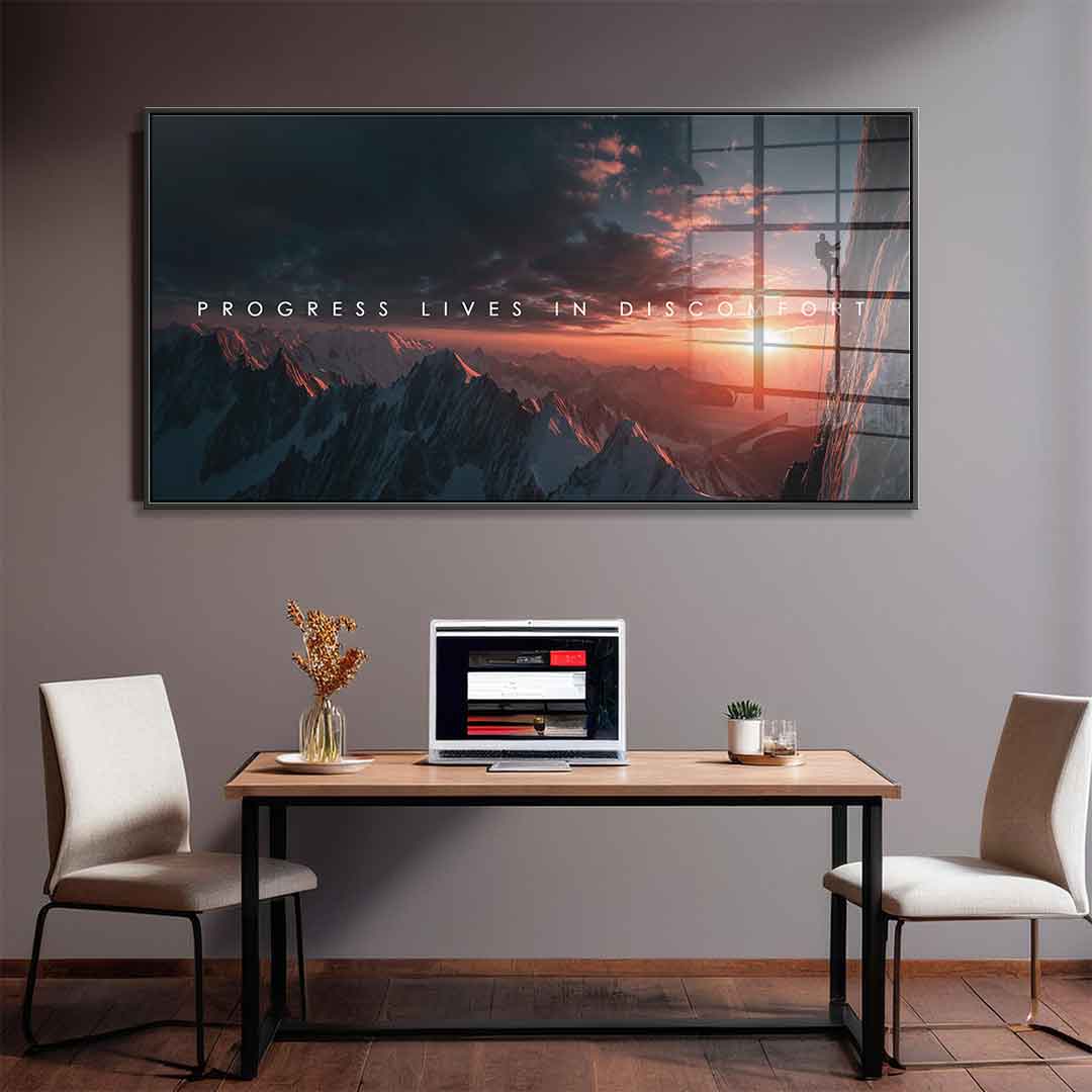 Progress Lives in Discomfort - acrylic glass