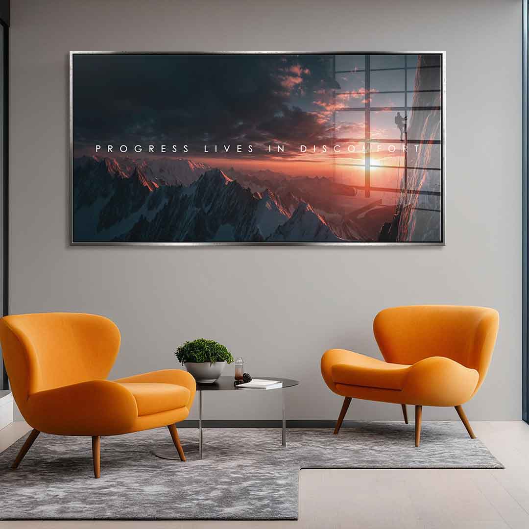 Progress Lives in Discomfort - Acrylglas