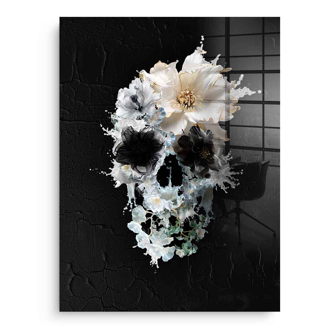 Splash Floral Skull - Acrylglas
