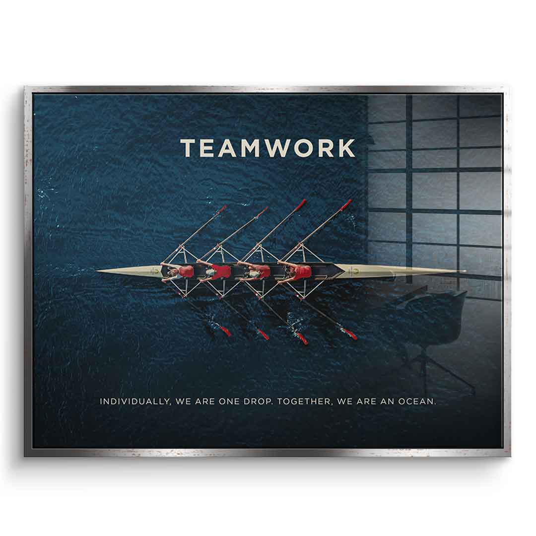 Teamwork #Rudern - Acrylglas