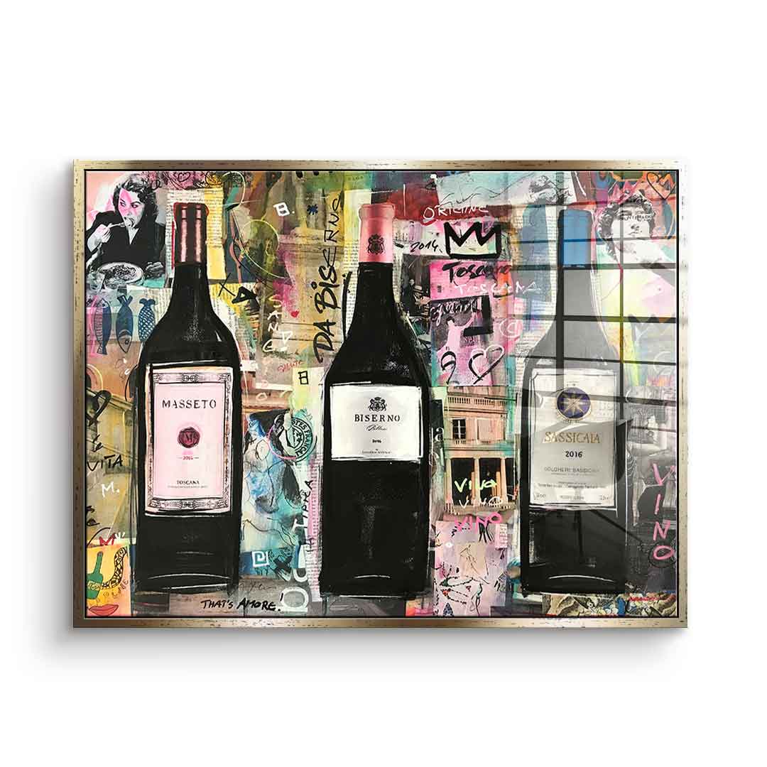 Vino Masetto, Biserno, Sassicaia - Acrylglas