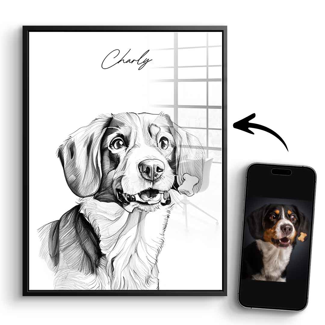 Pet Sketch personalisierbar - Acrylglas