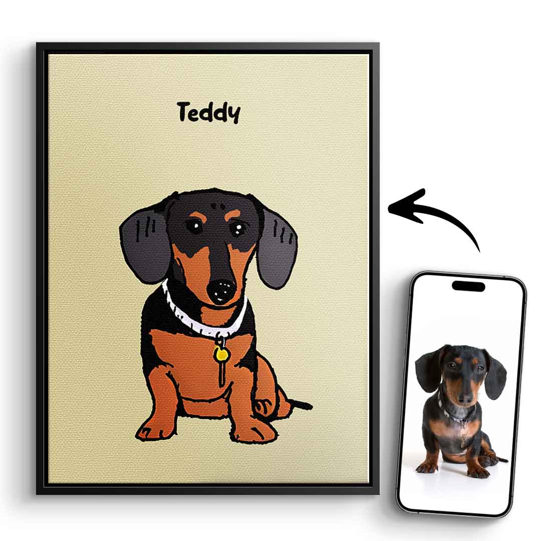 Child-Painted Pet Portrait Customizable