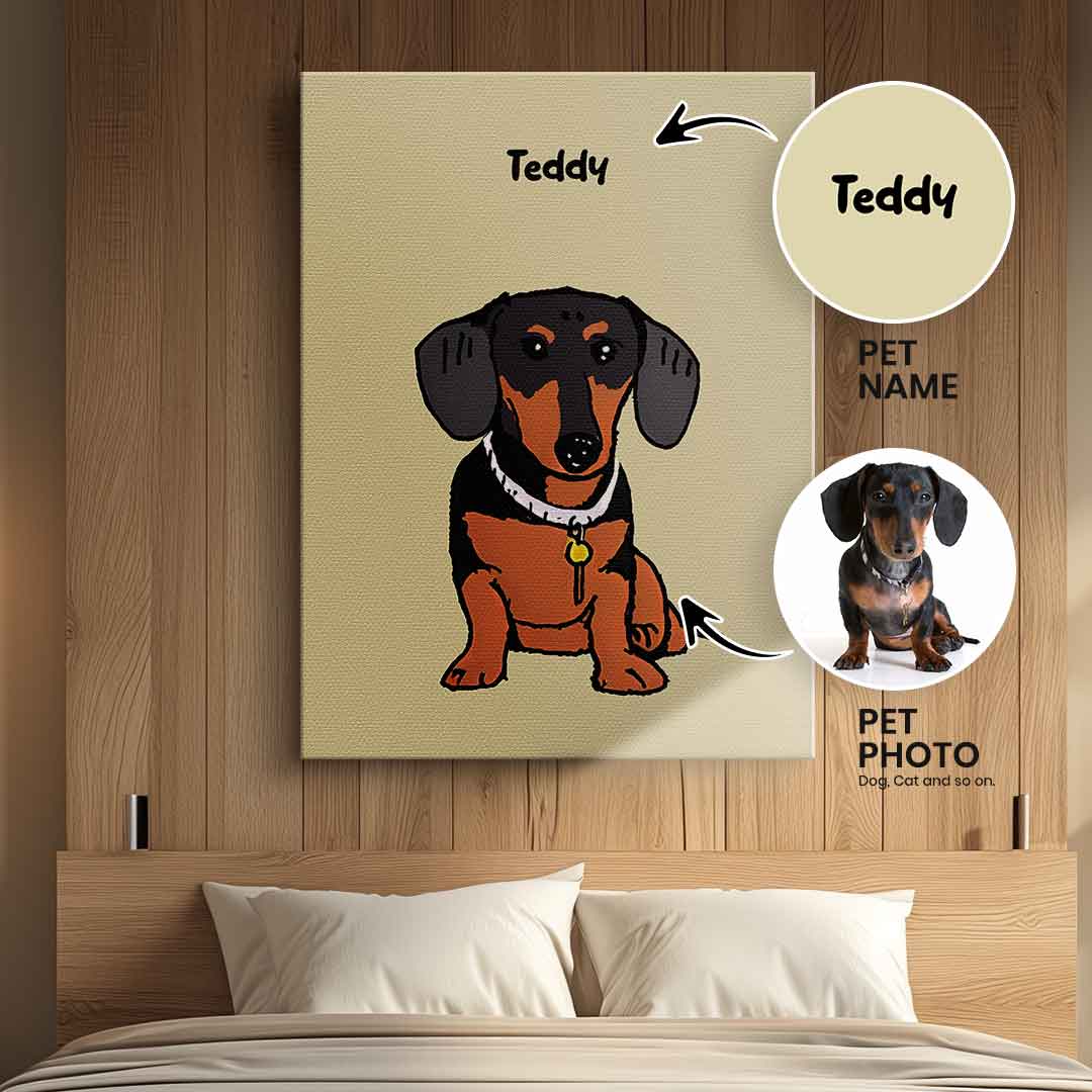 Child-Painted Pet Portrait Customizable