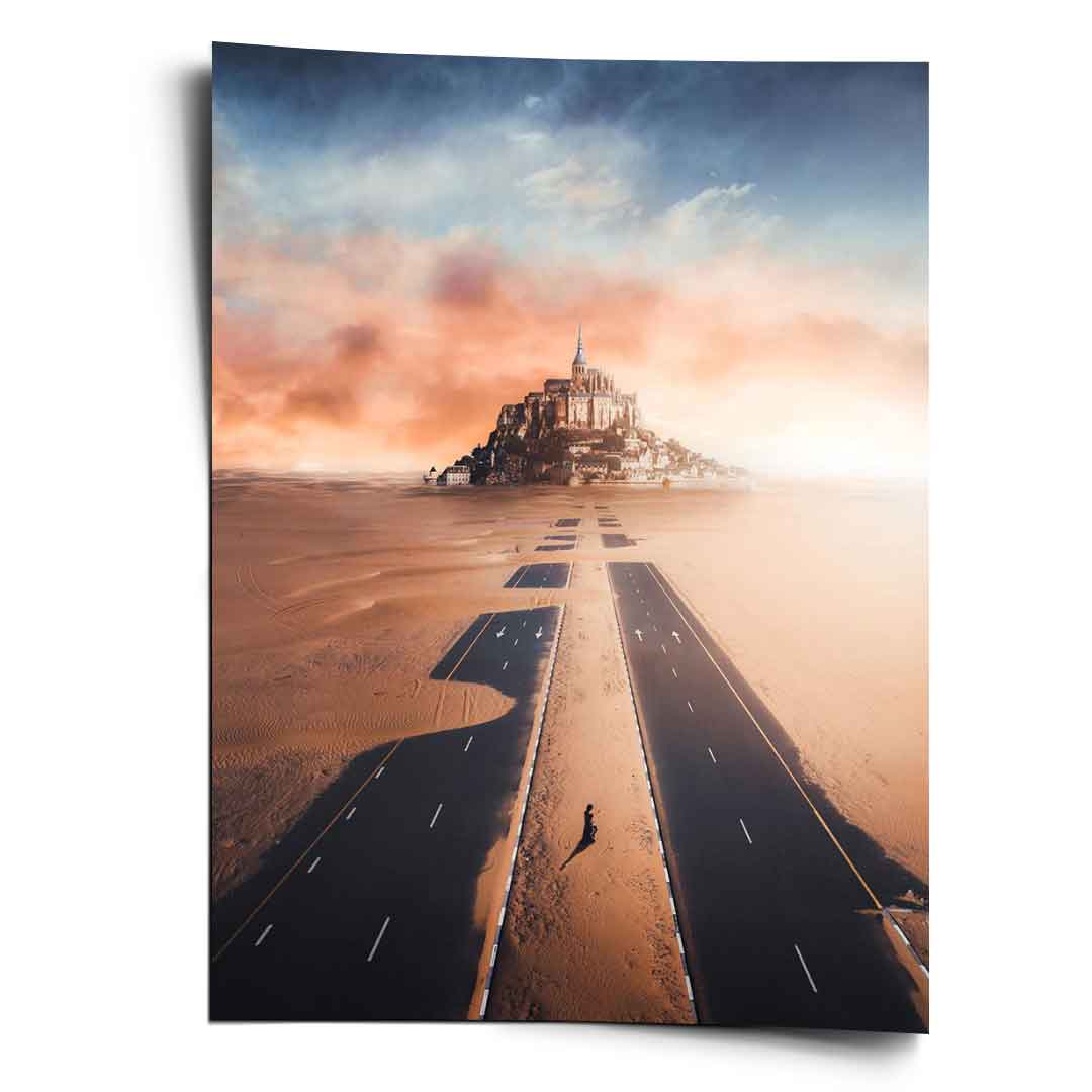 Path in Desert - Poster