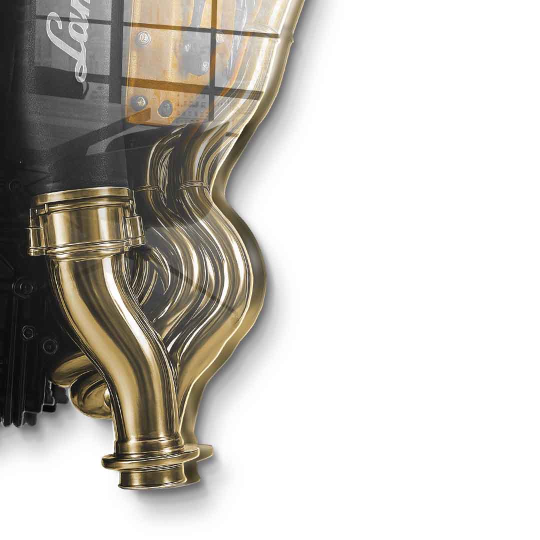 Wall sculpture Lamborghini Engine - gold leaf