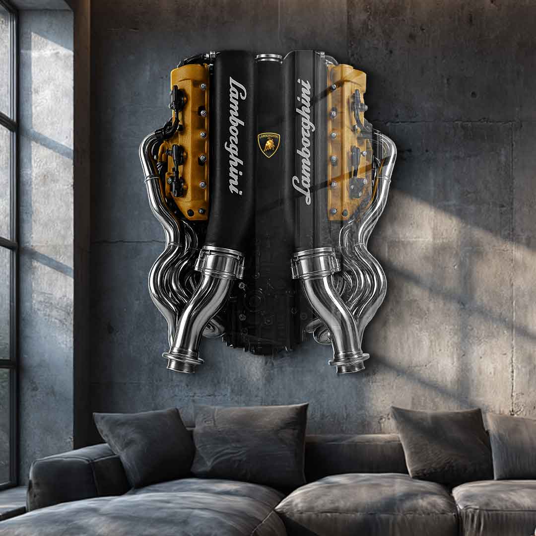Wandskulptur Lamborghini Engine - Acrylglas