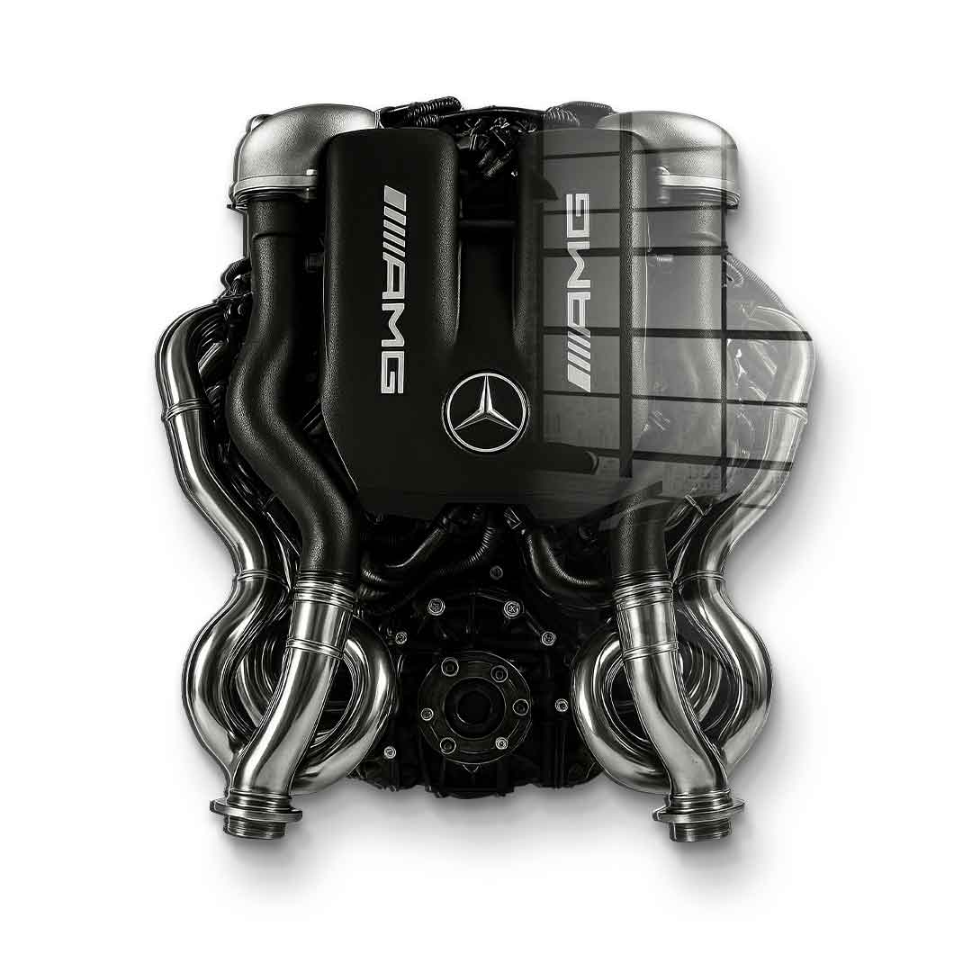 Wandskulptur Mercedes V8 Engine - Acrylglas