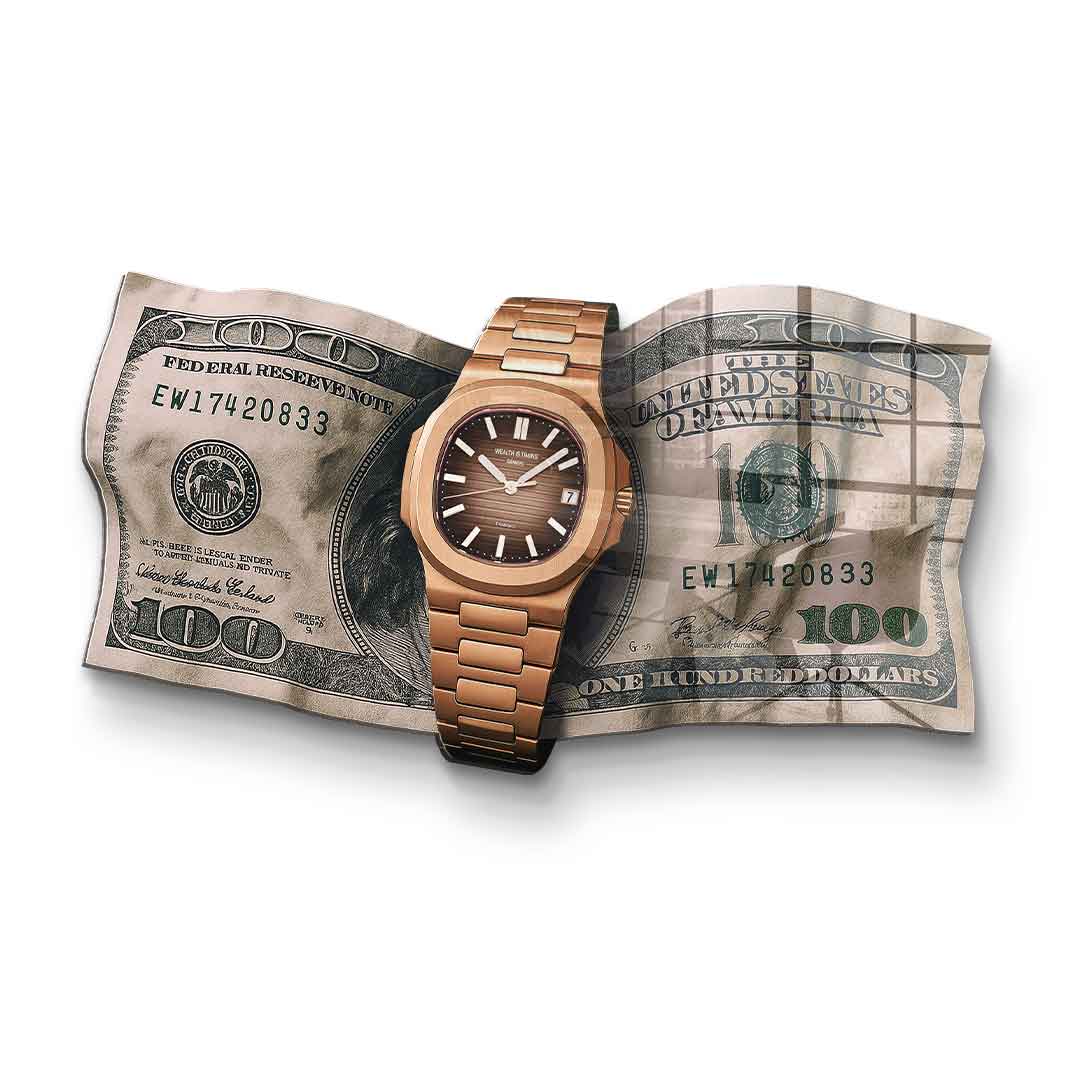 Wall sculpture Wealth is Timing - acrylic glass