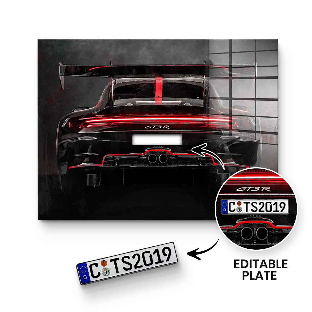 Porsche Backside - Acrylglas - personalisierbar