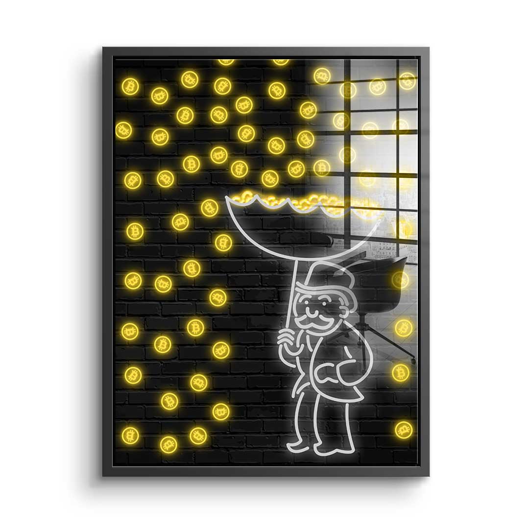 Bitcoin Rain - Acrylglas