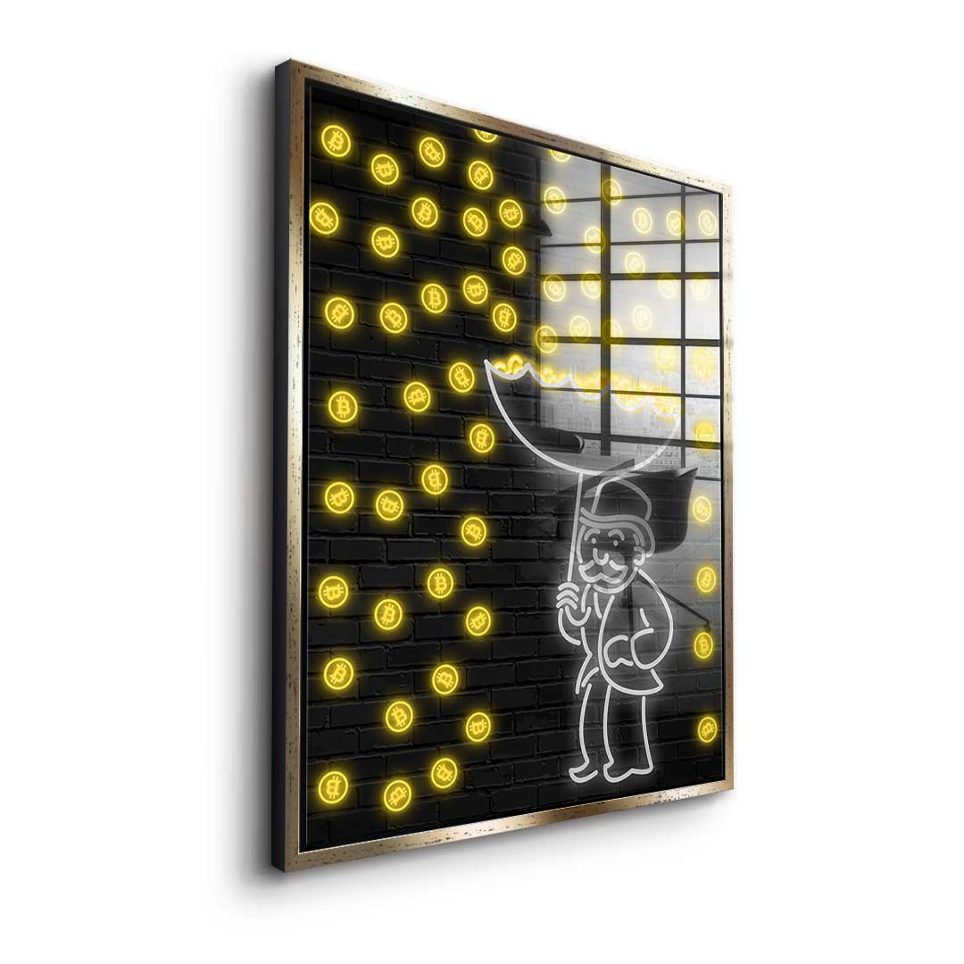 Bitcoin Rain - Acrylglas