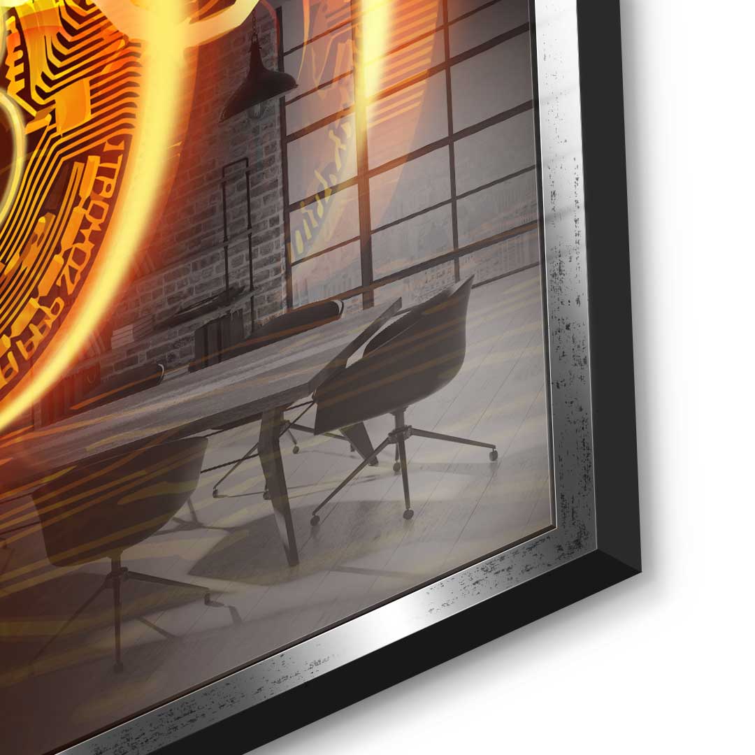 Bitcoin Fire Explosion - Acrylglas