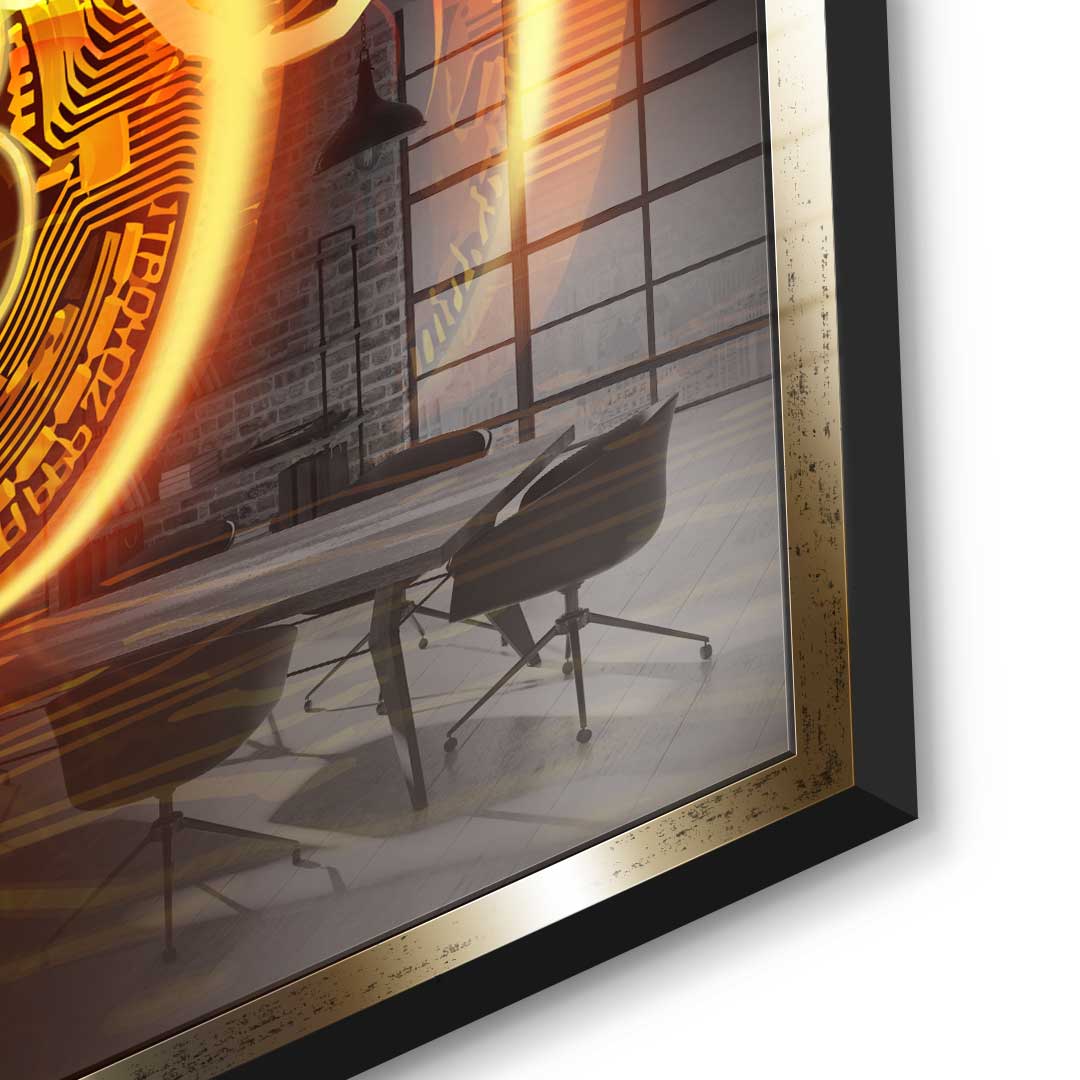 Bitcoin Fire Explosion - Acrylglas