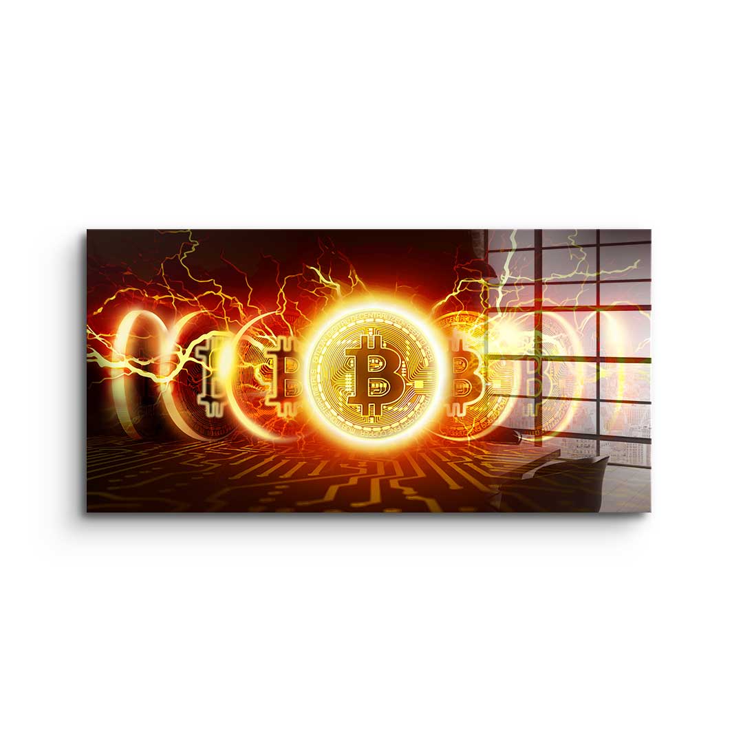 Bitcoin Fire Explosion - Acrylglas