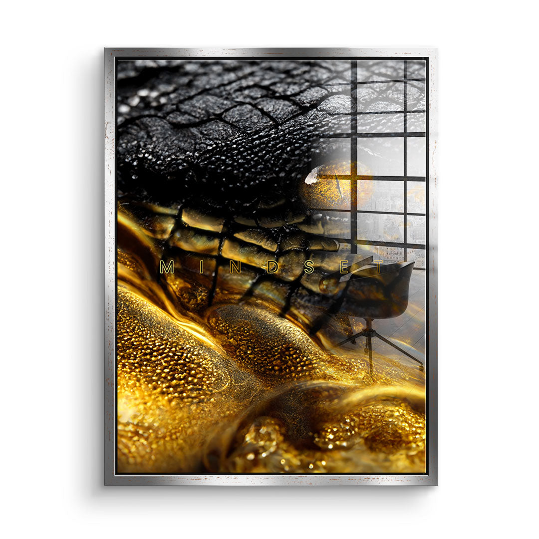 Gold Crocodile - Acrylglas