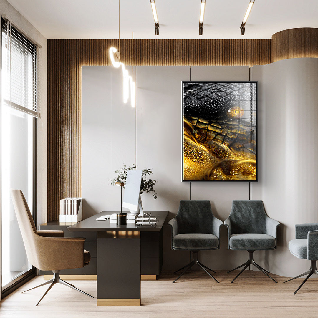 Gold Crocodile - Acrylglas