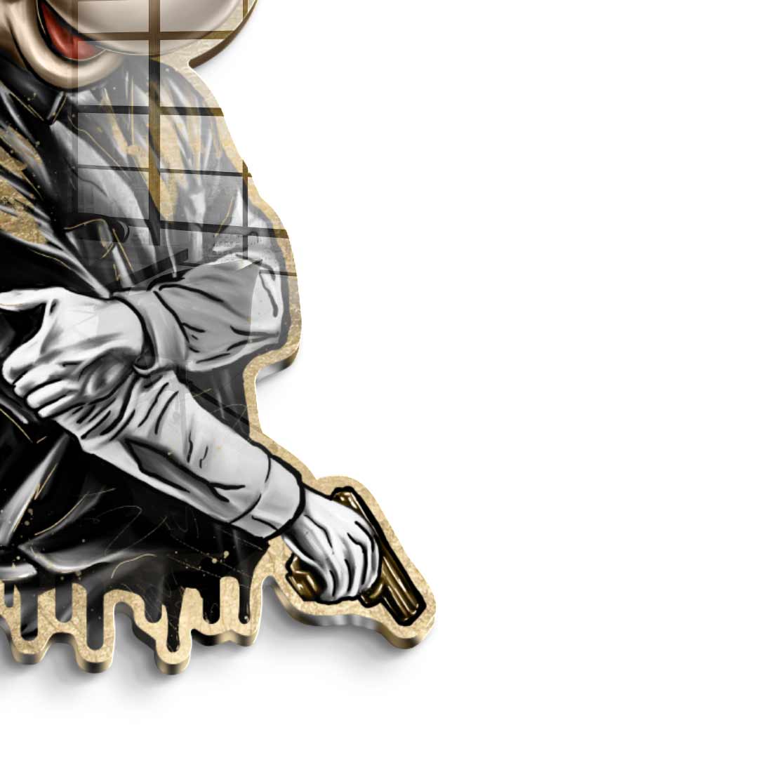 Wandskulptur Gangster King - Blattgold