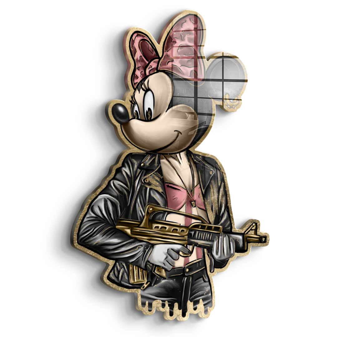 Wandskulptur Gangster Queen - Blattgold