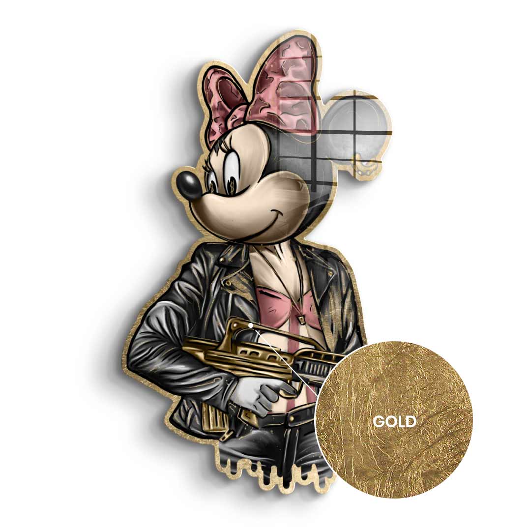 Wandskulptur Gangster Queen - Blattgold