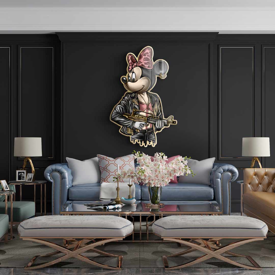 Wandskulptur Gangster Queen - Blattgold